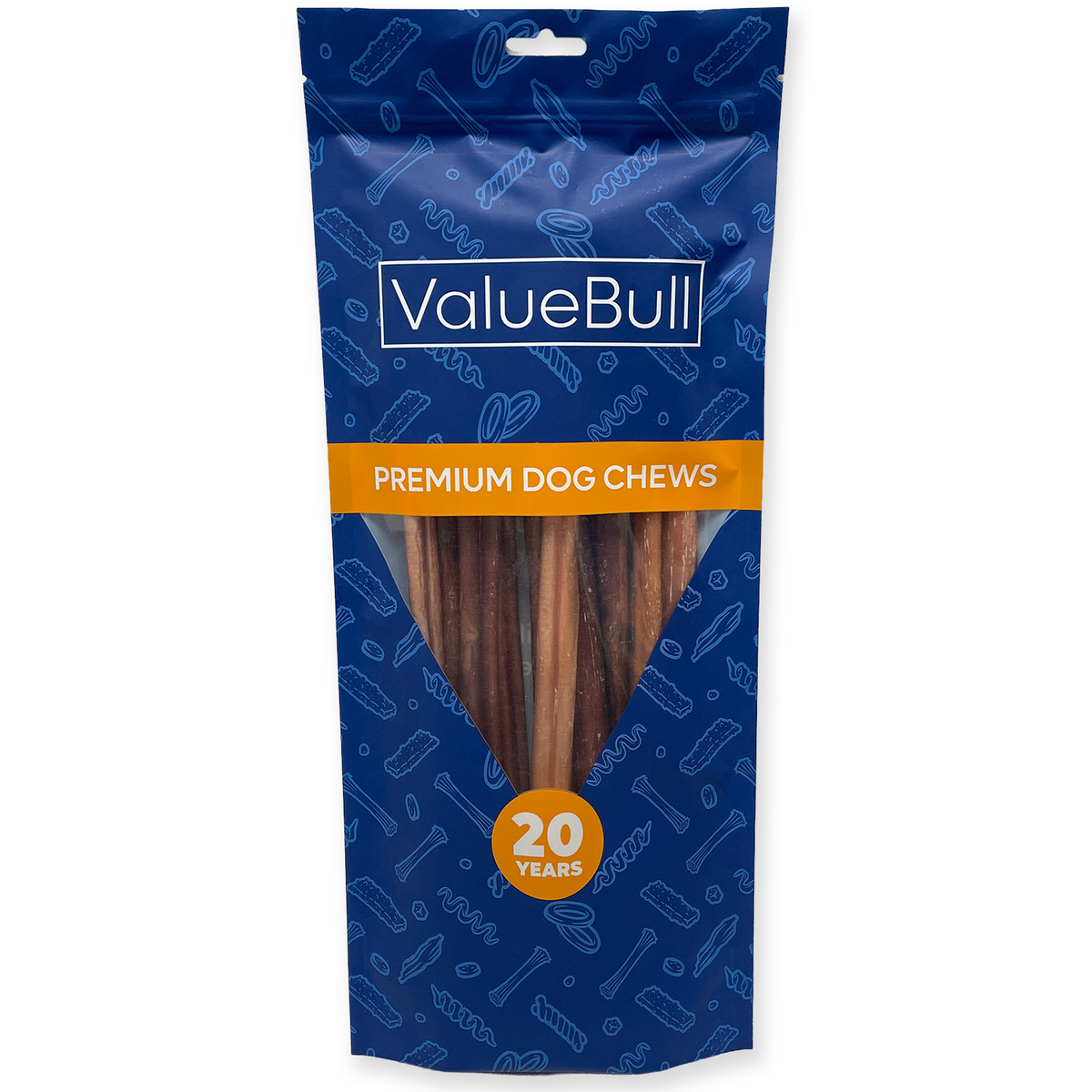 ValueBull Odor Free Bully Sticks for Small Dogs, Medium 12 Inch, 10 Count