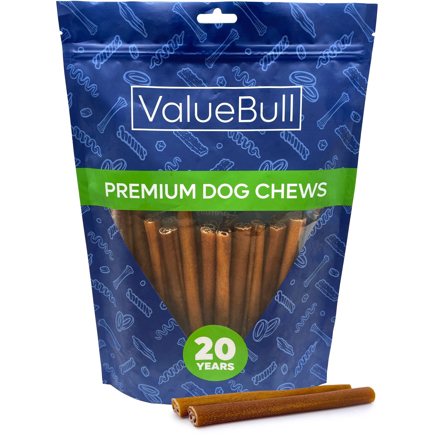 ValueBull Buffalo Collagen Sticks for Small Dogs, 6 Inch Thin Chews, Natural Dog Treats, 25 Count - Thin - 25 Sticks