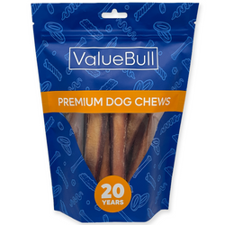ValueBull Odor Free Bully Sticks for Large Dogs, Jumbo 6 Inch, 10 Count - 10