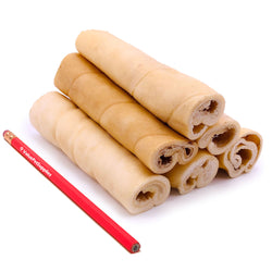 ValueBull Beef Cheek Rolls, Long Lasting Dog Chews, Jumbo 5-6 Inch, 100 Count Wholesale Pack - Cheek - 100 Rolls