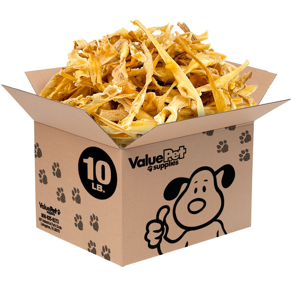 ValueBull Cheek Slices, Premium Lamb Dog Chews, Varied Shapes, 10 Pounds Bulk Pack - Varied - 10 Pound