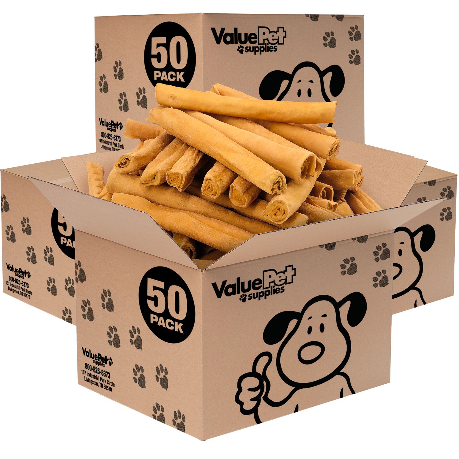 ValueBull USA Retriever Rolls, Premium Thick Cut Rawhide, Thick 9-10 Inch, Smoked, 200 Count Bulk Pack - 200 Count