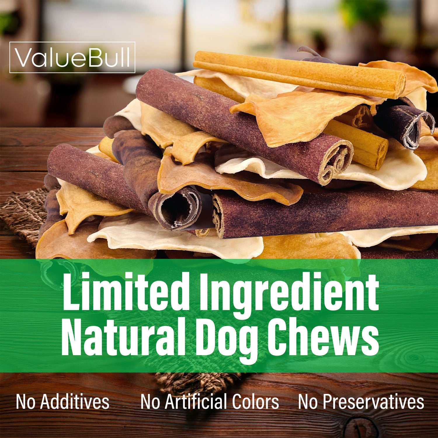ValueBull USA Collagen Dog Chews, Fun Shapes Variety Mix, Natural Long-Lasting Dog Treats, 1 Pound - Varied - 1 Pound