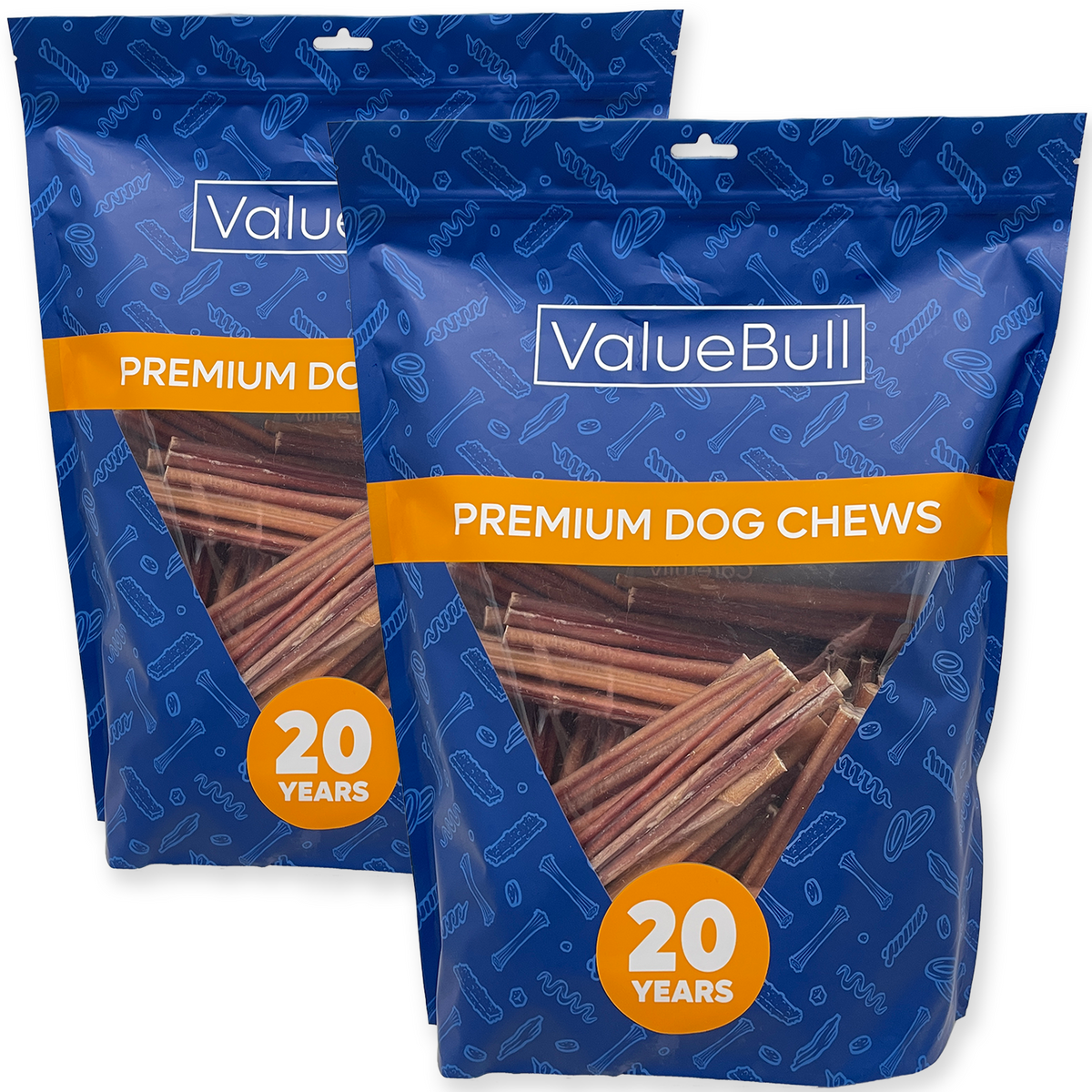 ValueBull Odor Free Bully Sticks for Small Dogs, Thin 6 Inch, 200 Count - 200