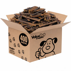 ValueBull Buffalo Collagen Sticks for Dogs, 6 Inch Medium Chews, Natural Long-Lasting Dog Treats, 400 Count Wholesale Pack - Medium - 400 Sticks