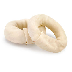 ValueBull USA Beef Rawhide Donut Rings, Premium Thick Cut, 100 Count Bulk Pack - Donut - 100 Rings