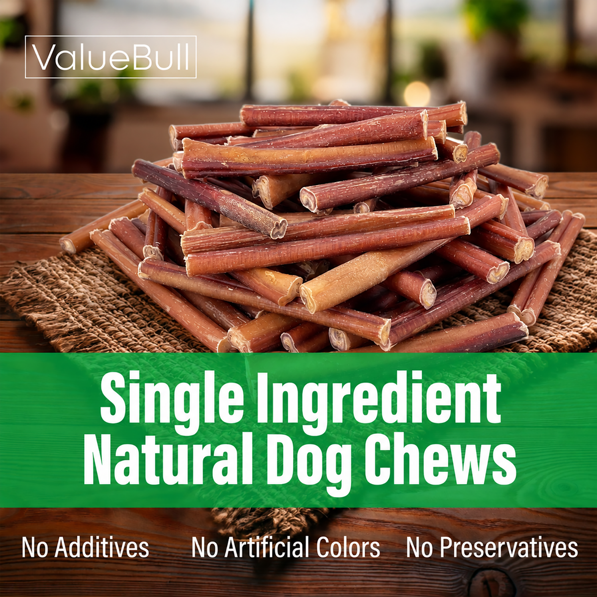 ValueBull Odor Free Bully Sticks for Dogs, Medium 6 Inch, 50 Count - 50