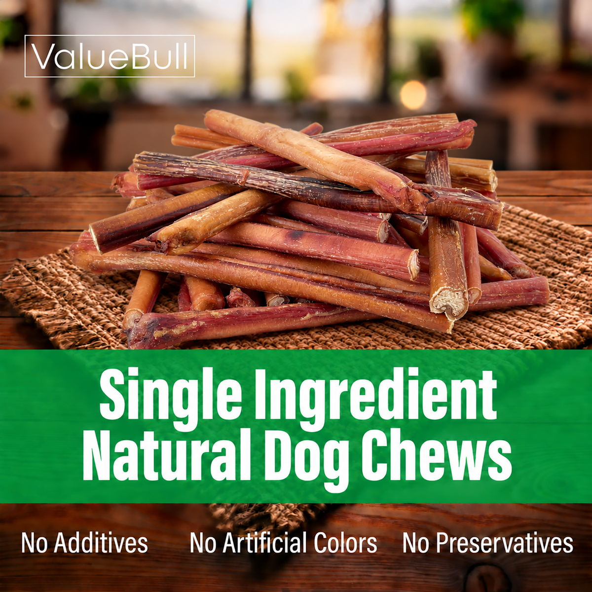 ValueBull Odor Free Bully Sticks for Large Dogs, Thick 12 Inch, 100 Count Wholesale Pack