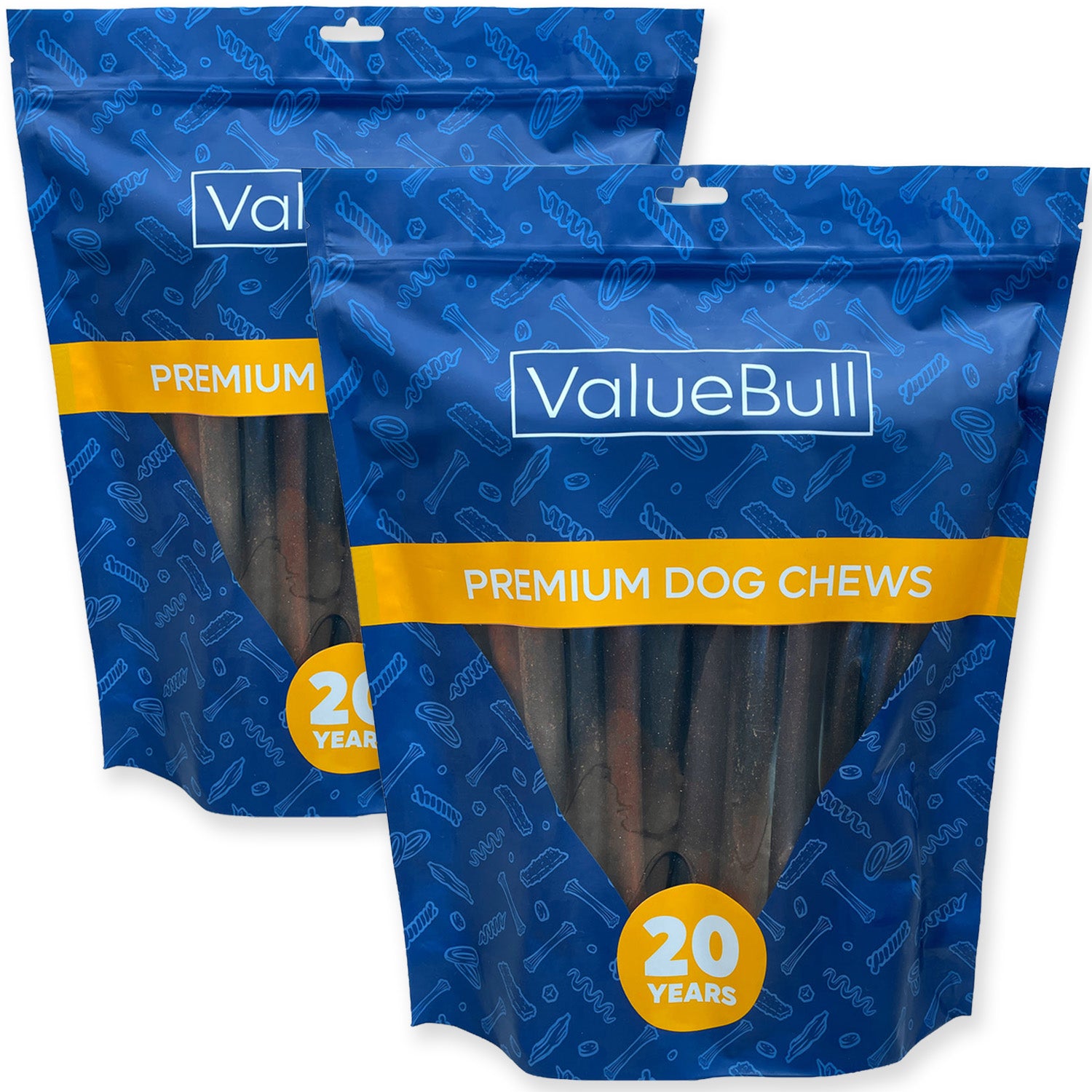 ValueBull Beef Collagen Sticks for Large Dog, 12 Inch Jumbo Chew, 50 Count