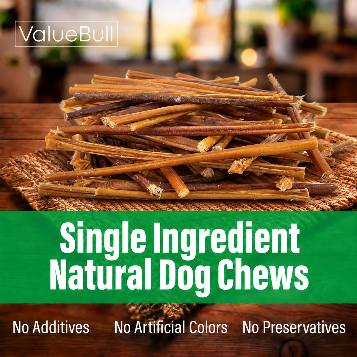 ValueBull Odor Free Bully Sticks for Small Dogs, Thin 12 Inch, 50 Count