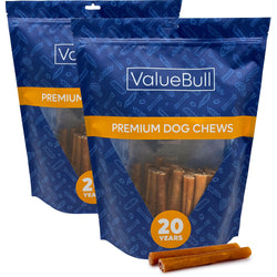 ValueBull Buffalo Collagen Sticks for Dogs, 6 Inch Thick Chews, Natural Long-Lasting Dog Treats, 50 Count - Thick - 50 Sticks