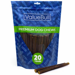 ValueBull Buffalo Collagen Sticks for Small Dogs, 6 Inch Thin Chews, Natural Dog Treats, 50 Count