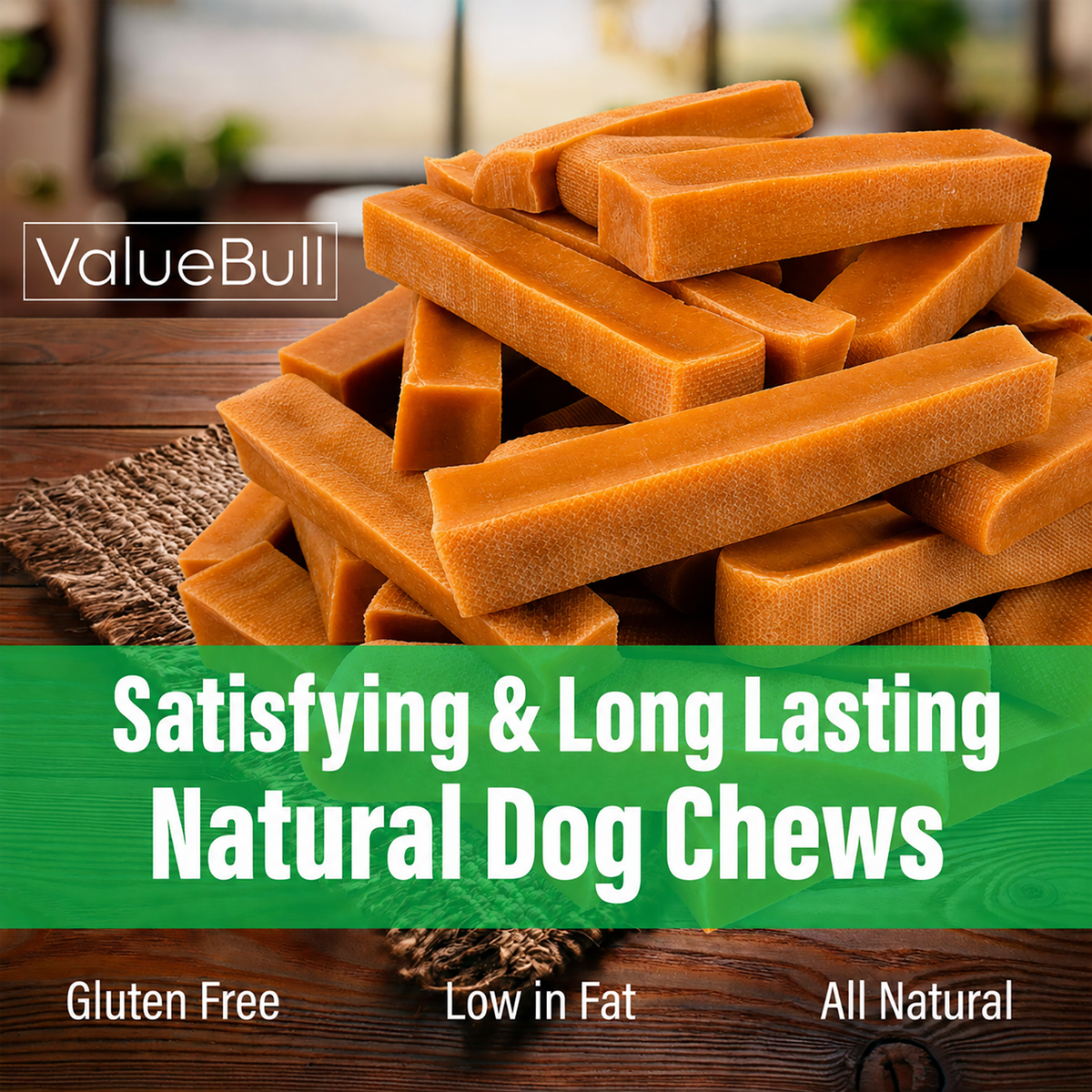 ValueBull Himalayan Yak Cheese Dog Chews, Pumpkin, Large, 25 Count - Pumpkin - 25 Bars