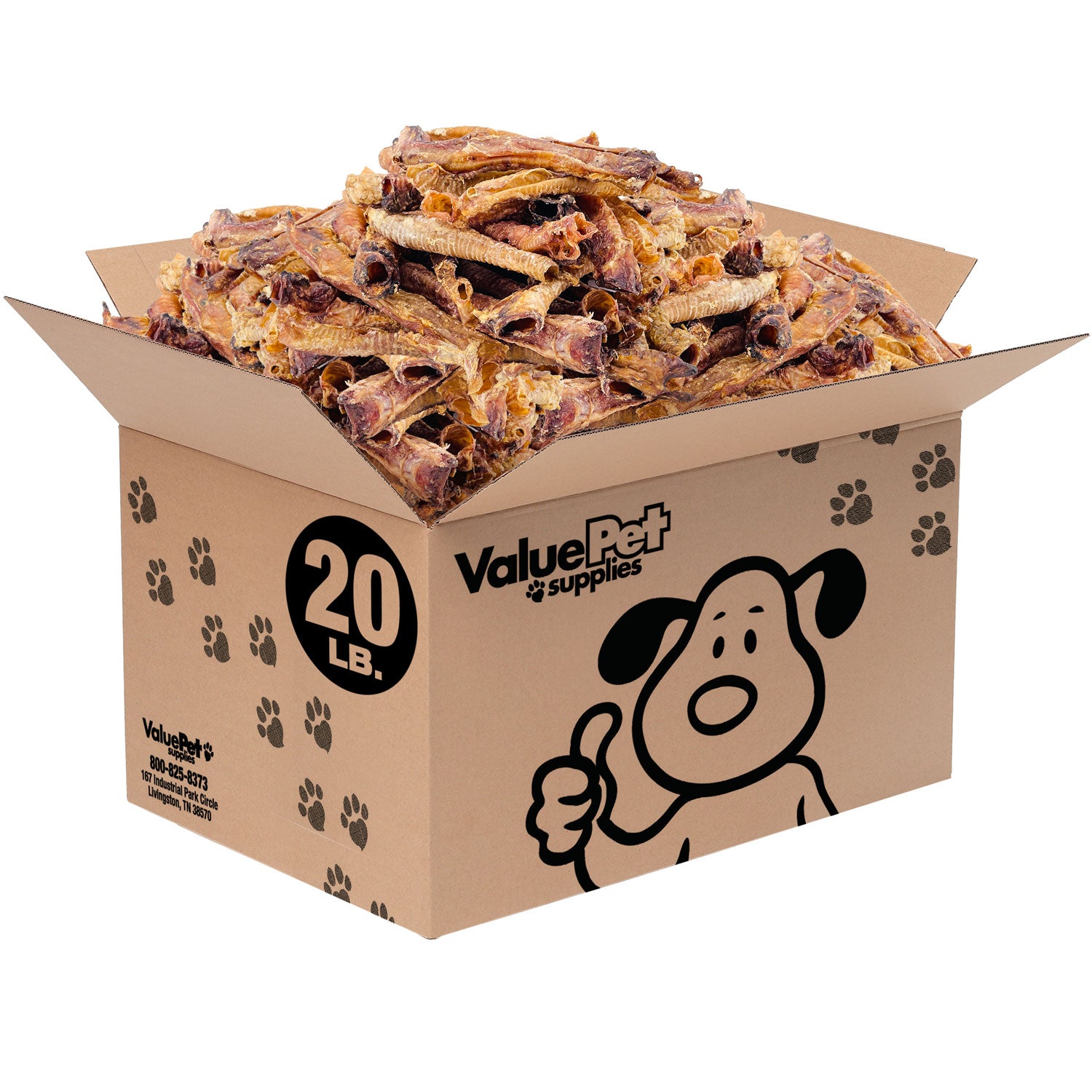 ValueBull Lamb Trachea for Dogs, Premium, 4-9 Inch, 20 Pound Bulk Pack - Trachea  - 20 Pound