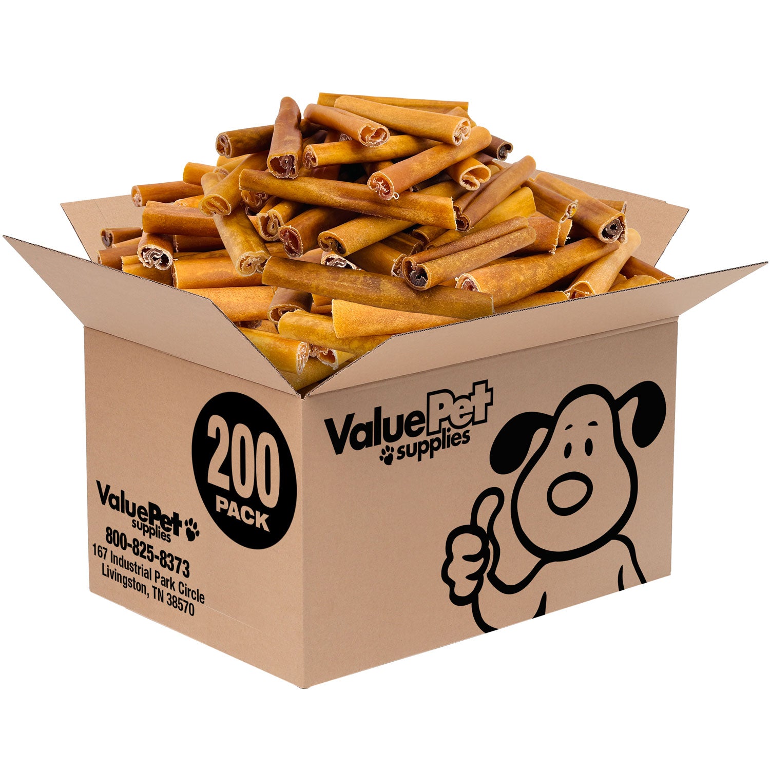 ValueBull Buffalo Collagen Sticks for Dogs, 6 Inch Jumbo Chews, Natural Long-Lasting Dog Treats, 200 Count Bulk Pack - Jumbo - 200 Sticks