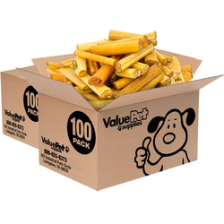 ValueBull USA Pig Skin Retriever Rolls, 4 Inch, Smoked, 200 Count Bulk Pack - 4" Rolls - 200 Sticks