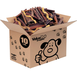 ValueBull Collagen Sticks for Dogs, Varied Shape & Size Chews, Natural Long-Lasting Dog Treats, 10 Pound Bulk Pack - Varied - 10 Pound