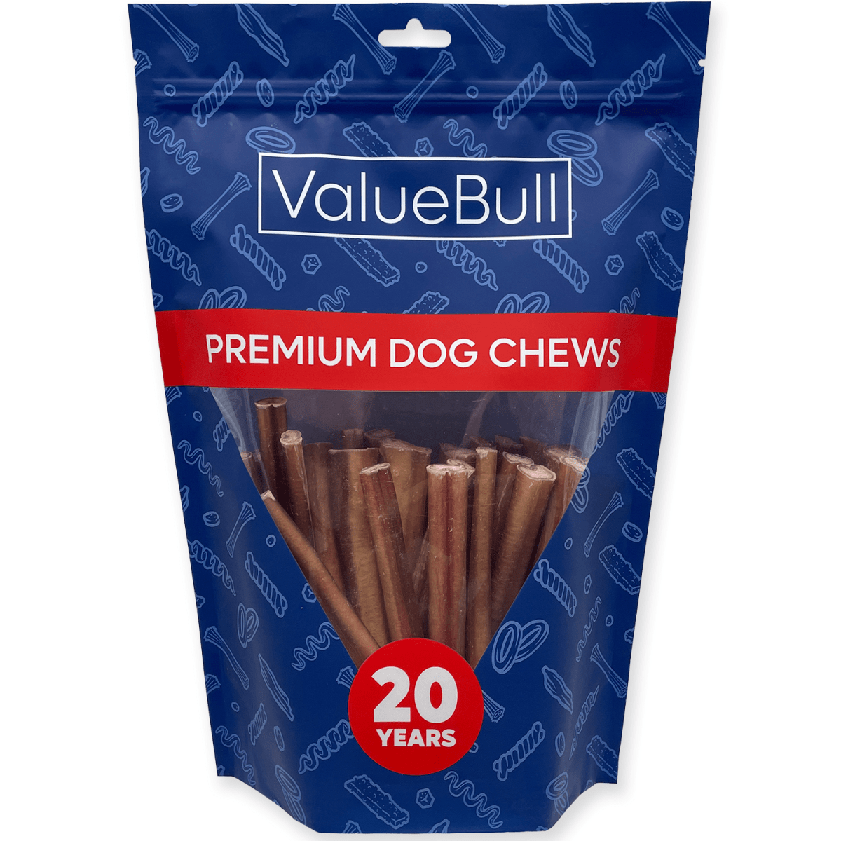 ValueBull Odor Free Bully Sticks for Dogs, Medium 6 Inch, 25 Count - Medium - 25 Sticks