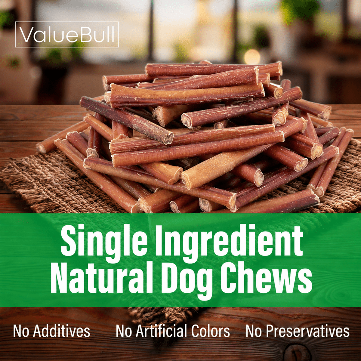 ValueBull Odor Free Bully Sticks for Dogs, Medium 6 Inch, 50 Count - 50