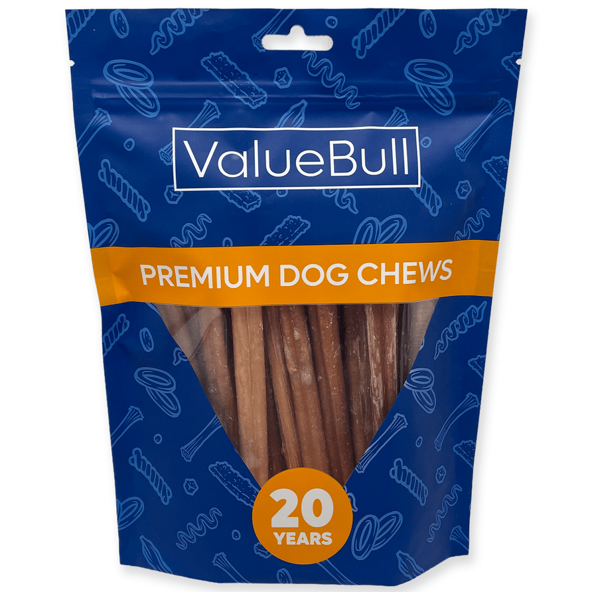 ValueBull Odor Free Bully Sticks for Small Dogs, Thin 6 Inch, 25 Count - 25