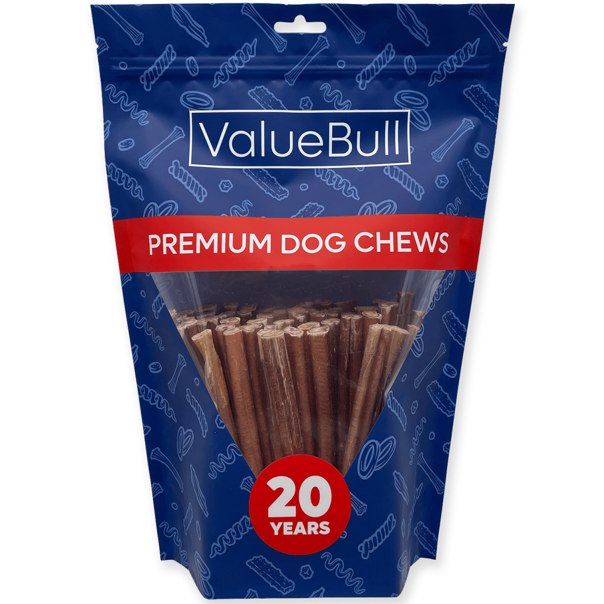 ValueBull Odor Free Bully Sticks for Small Dogs, Thin 6 Inch, 50 Count - 50