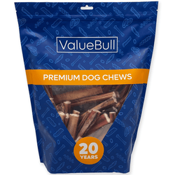 ValueBull Odor Free Bully Sticks for Large Dogs, Thick 6 Inch, 50 Count - 50