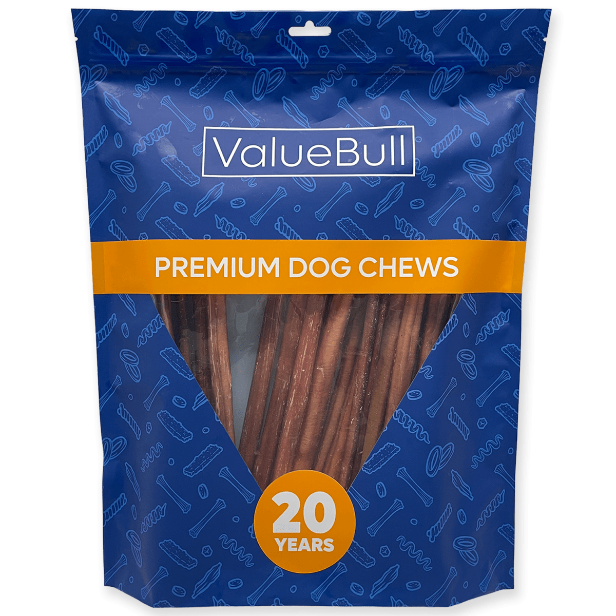 ValueBull Odor Free Bully Sticks for Dogs, Medium 12 Inch, 25 Count - 25