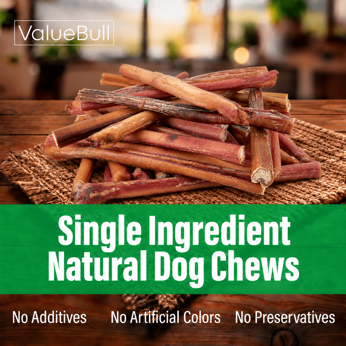 ValueBull Odor Free Bully Sticks for Large Dogs, Thick 12 Inch, 50 Count - Thick - 50 Sticks