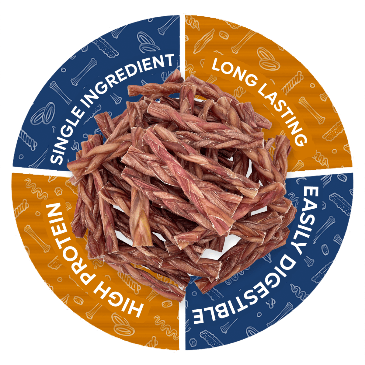ValueBull Braided Bully Sticks for Small Dogs, Thin 6 Inch, 100 Count Bulk Pack - ValuePetSupplies