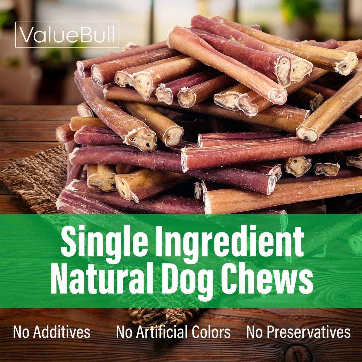 ValueBull Bully Sticks for Small Dogs, Extra Thin 6 Inch, 100 Count BULK PACK - ValuePetSupplies