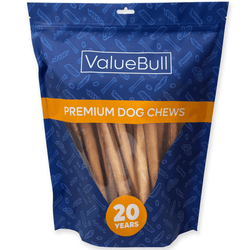 ValueBull Bully Sticks for Large Dogs, Jumbo 12 Inch, 25 Count - ValuePetSupplies