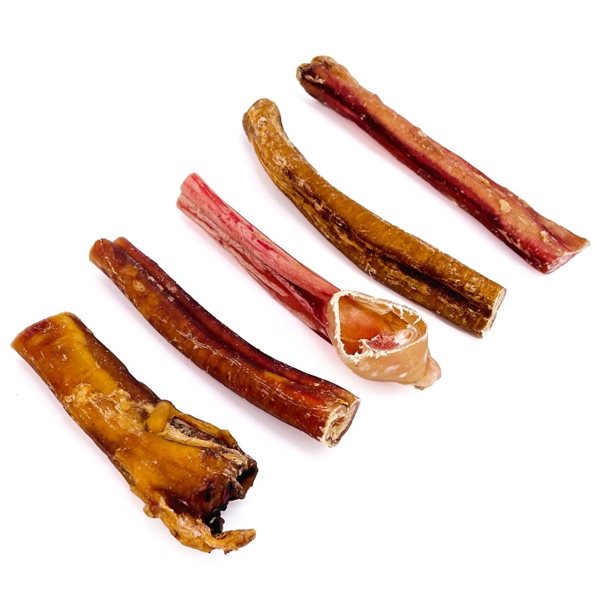 ValueBull Bully Sticks for Large Dogs, Jumbo 4 - 6 Inch, Varied Shapes, 100 Count Bulk Pack - ValuePetSupplies