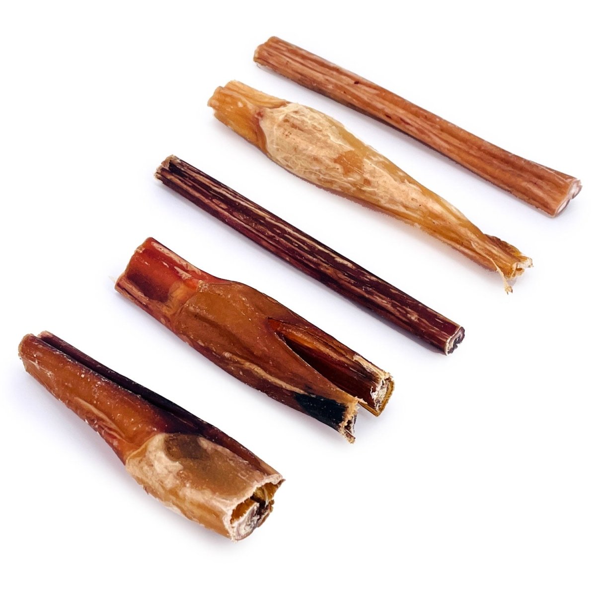 ValueBull Bully Sticks for Small Dogs, Thin 4-6 Inch, Varied Shapes, 50 Count - Thin - 50 Pieces