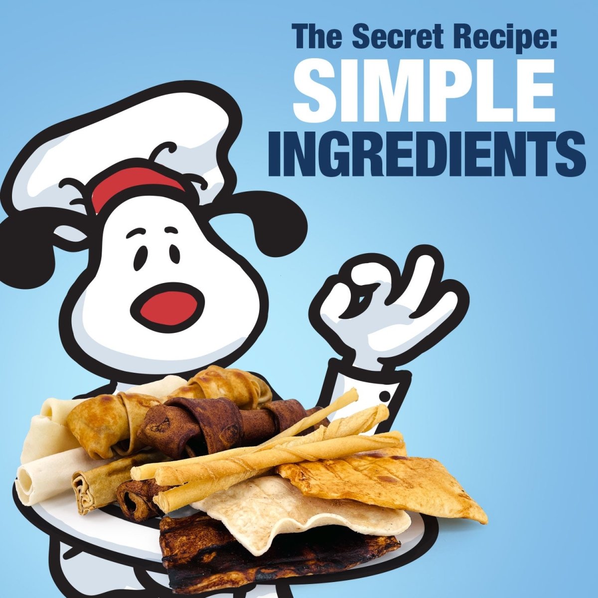 ValueBull USA Rawhide, Varied Mix of Fun Shapes for Dogs, 1 Pound - ValuePetSupplies