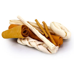 ValueBull USA Rawhide, Varied Mix of Fun Shapes for Dogs, 20 Pound Bulk Pack - Varied - 20 Pound