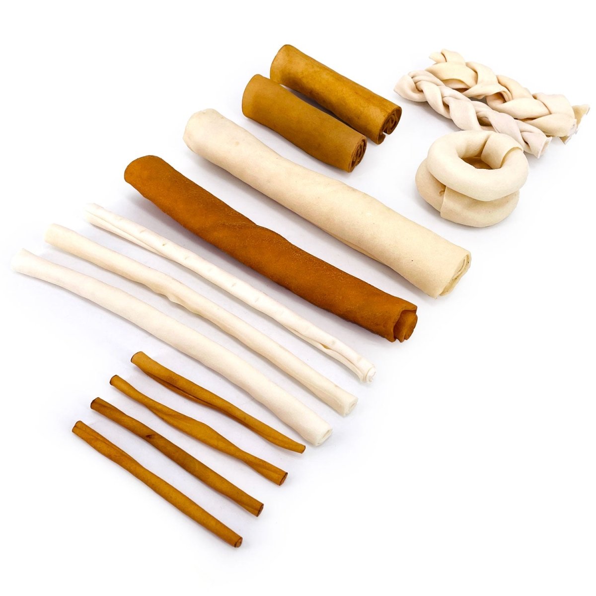 ValueBull USA Rawhide, Varied Mix of Fun Shapes for Dogs, 20 Pound Bulk Pack - Varied - 20 Pound