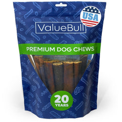ValueBull USA Collagen Sticks for Dogs, 6 Inch Jumbo Chews, Natural Long - Lasting Dog Treats, 25 Count - ValuePetSupplies