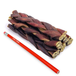 ValueBull USA Collagen Braid Beef Large Dog Chews, Medium 6 Inch 25 Count Bulk Pack - Medium - 25 Braids