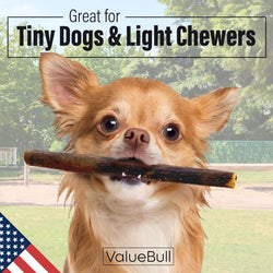 ValueBull USA Collagen Sticks for Small Dogs, 6 Inch Extra Thin Chews, Natural Dog Treats, 25 Count - ValuePetSupplies