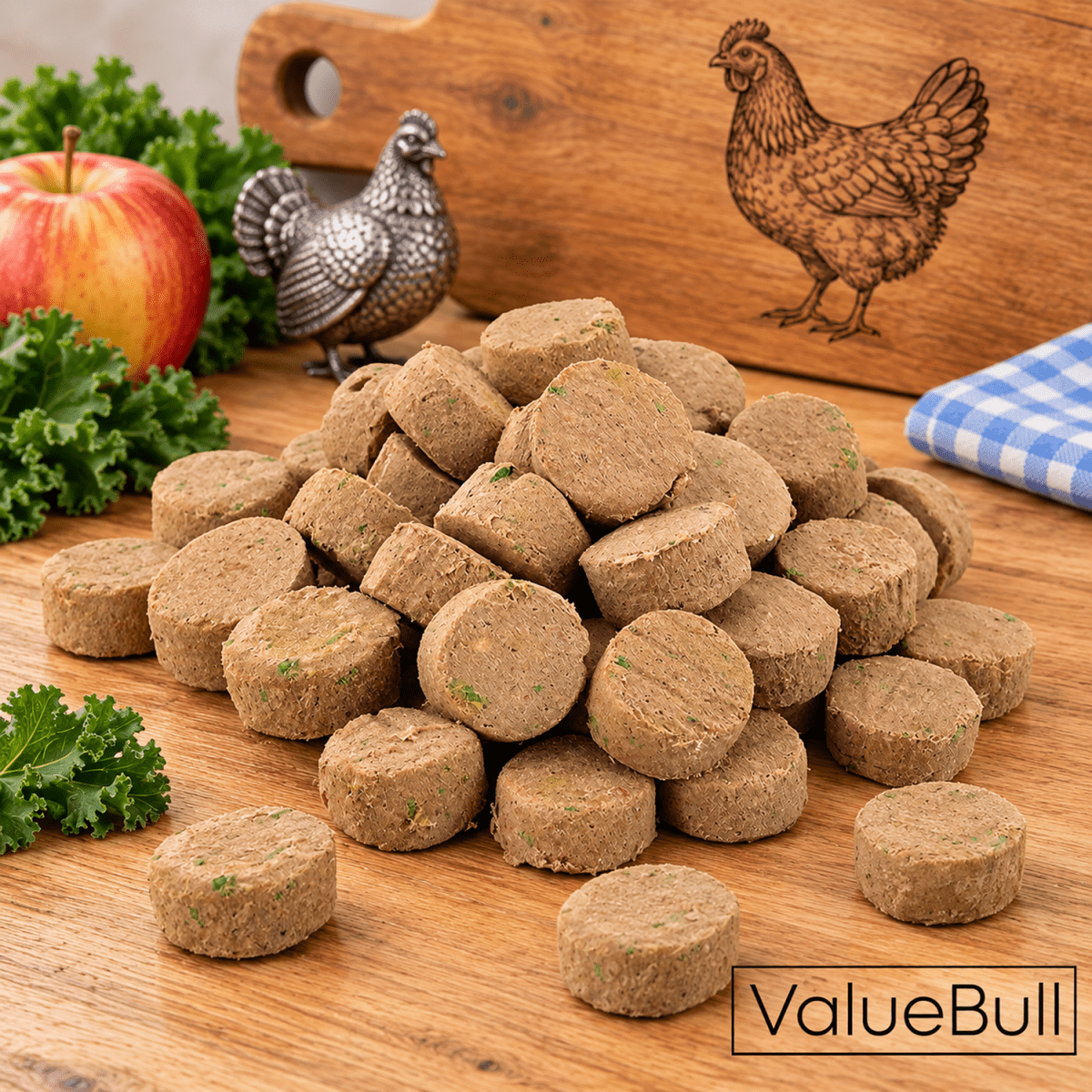 ValueBull USA Freeze Dried Chicken, Apple, Kale Training Treats for Dogs & Cats, 8 Pounds Wholesale Pack - ValuePetSupplies