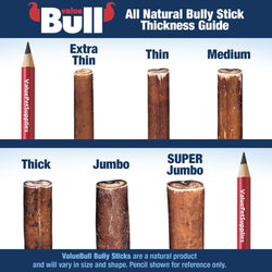 ValueBull USA Bully Sticks for Large Dogs, Jumbo 6 Inch, 50 Count - ValuePetSupplies