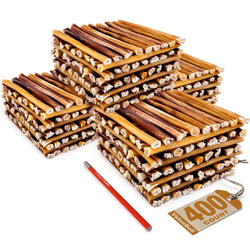 ValueBull USA Bully Sticks for Small Dogs, Thin 6 Inch, 400 Count Wholesale Pack - ValuePetSupplies