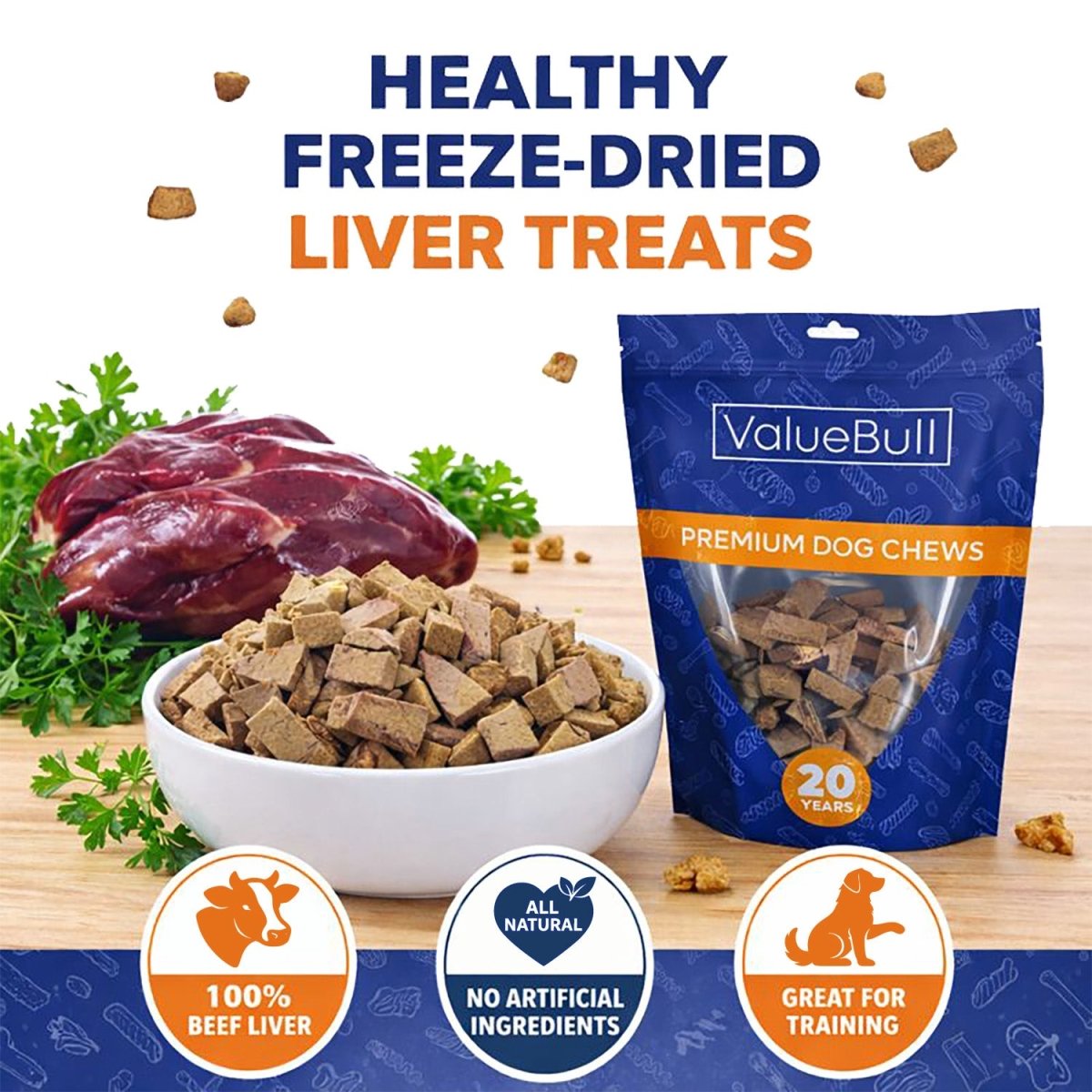 ValueBull USA Freeze Dried Beef Liver, 2 Pound - ValuePetSupplies
