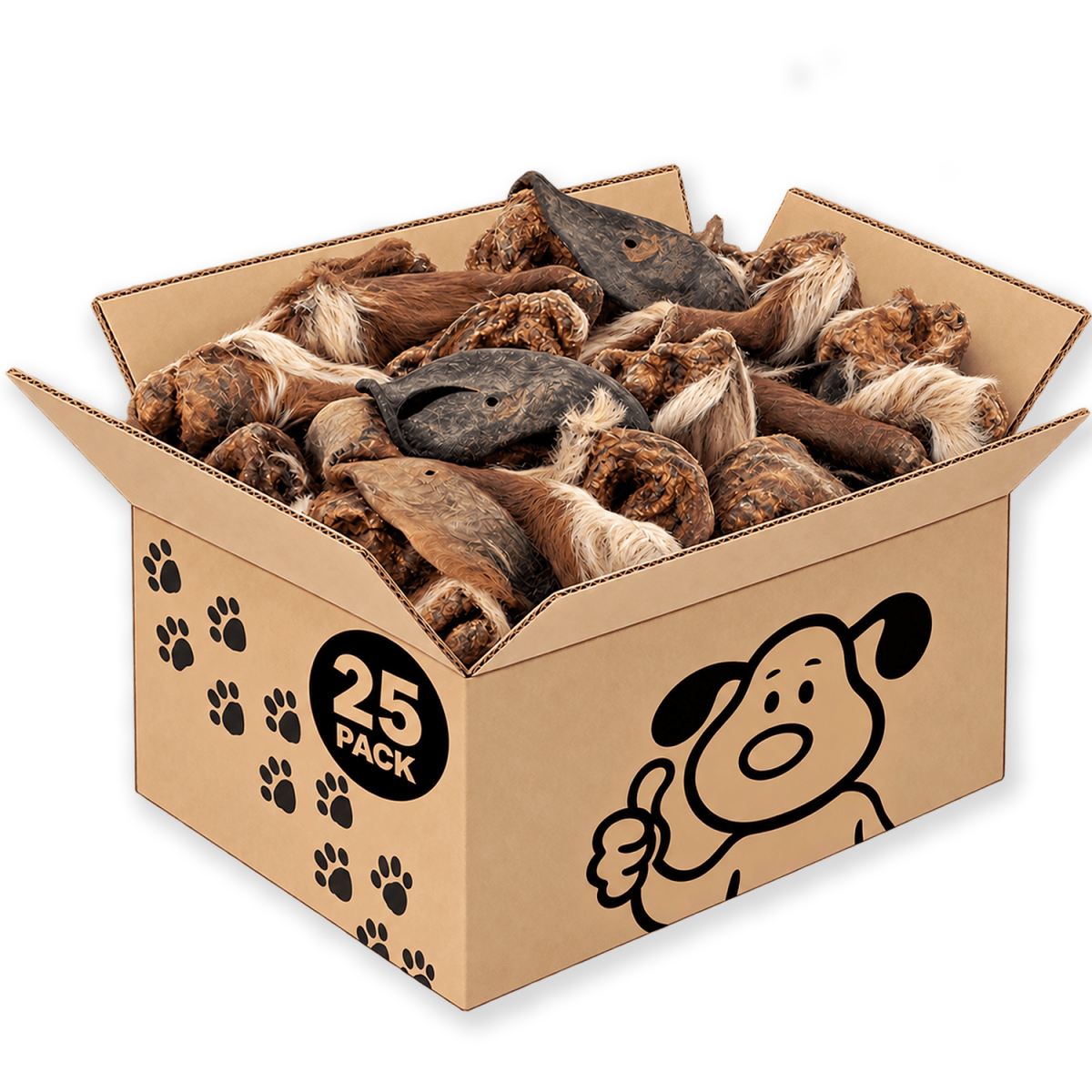 ValueBull Hairy Cow Ears for Dogs, 25 Count - ValuePetSupplies