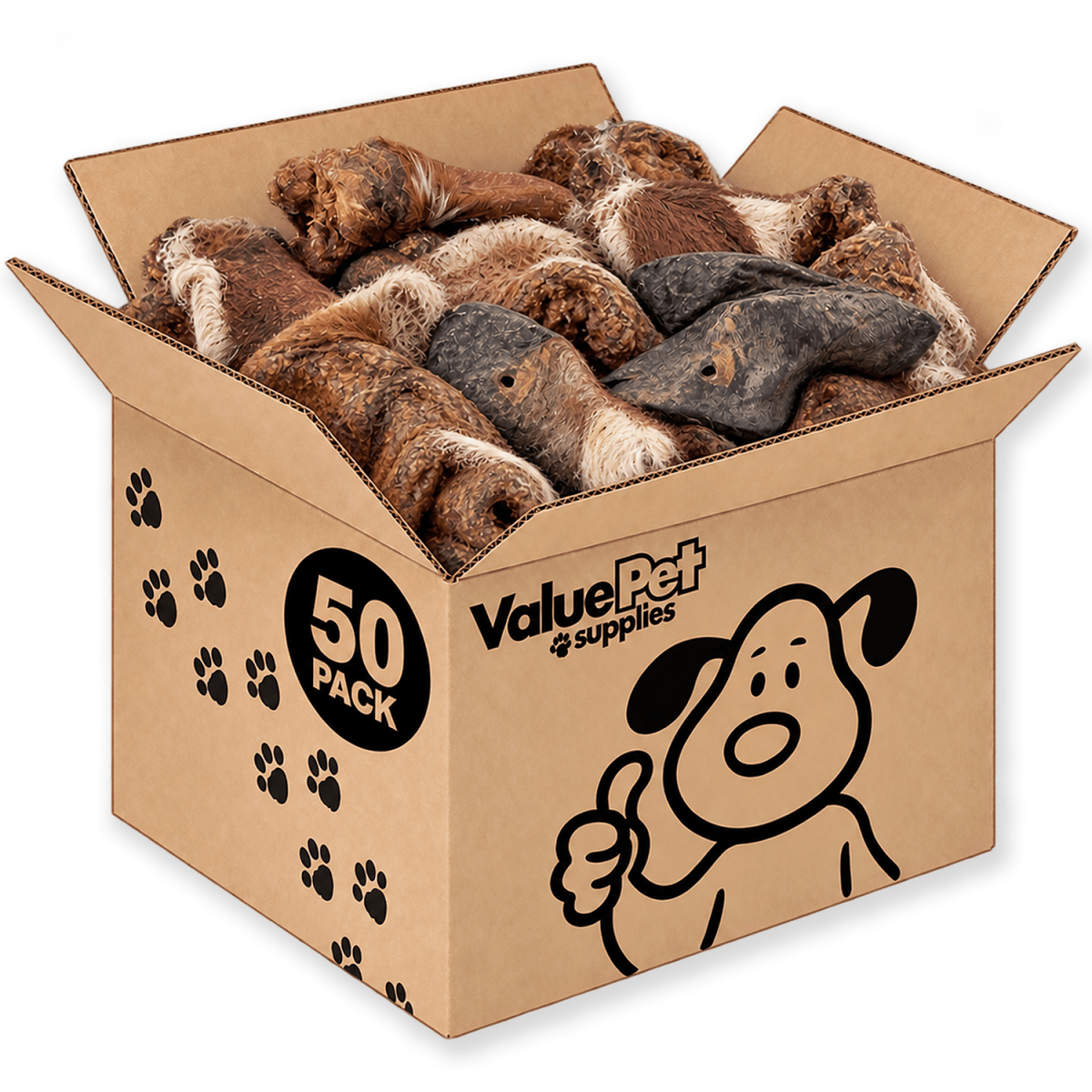 ValueBull Hairy Cow Ears for Dogs, 50 Count - ValuePetSupplies