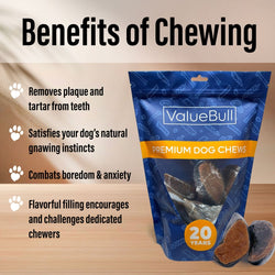 ValueBull Stuffed Beef Hooves Dog Chews, Peanut Butter, 25 Count - ValuePetSupplies