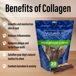 ValueBull Collagen Sticks for Dogs, Varied Shape & Size Chews, Natural Long - Lasting Dog Treats, 10 Pound Bulk Pack - ValuePetSupplies