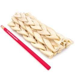 ValueBull Beef Cheek Braids, Long Lasting Dog Chews, 5 - 6 Inch, 400 Count Wholesale Pack - ValuePetSupplies