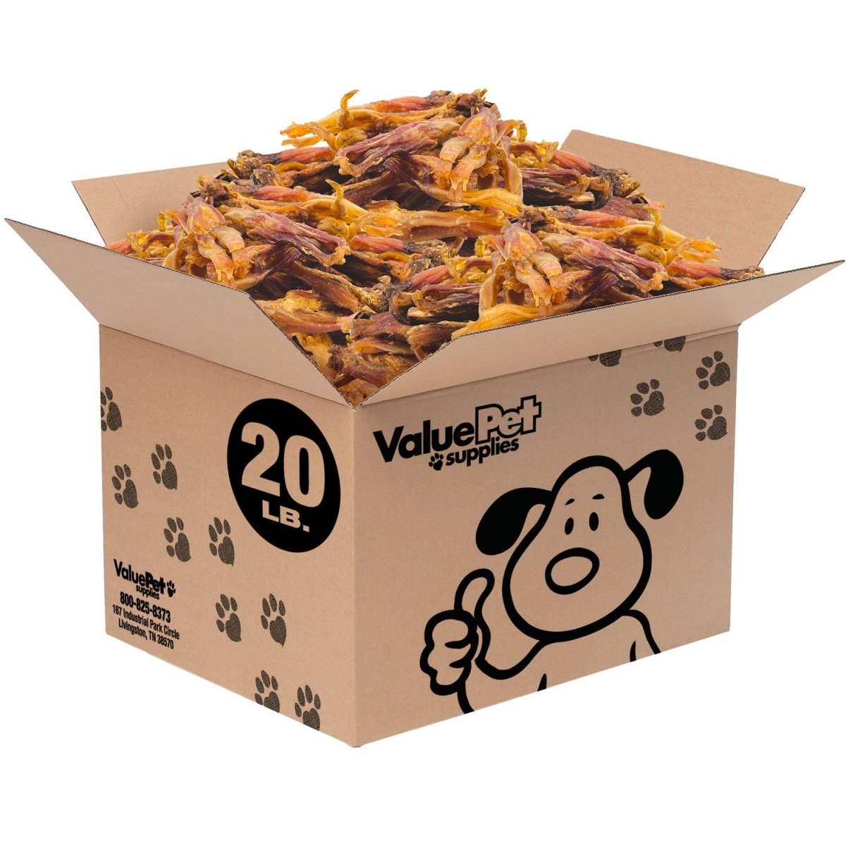 ValueBull Beef Tendons For Dogs, Varied Shapes, 20 Pound Bulk Pack - ValuePetSupplies