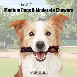 ValueBull Collagen Braided Sticks for Dogs, 6 Inch Medium Chews, Natural Long - Lasting Dog Treats, 25 Count Bulk Pack - ValuePetSupplies
